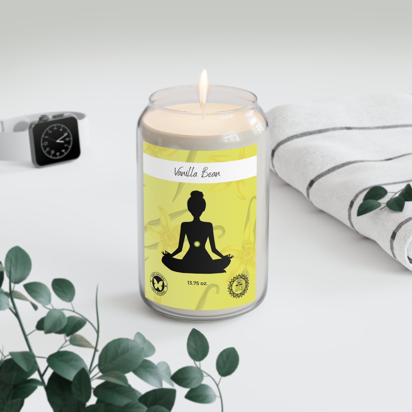 Vanilla Bean Scented Soy Meditation Candle, 13.75oz