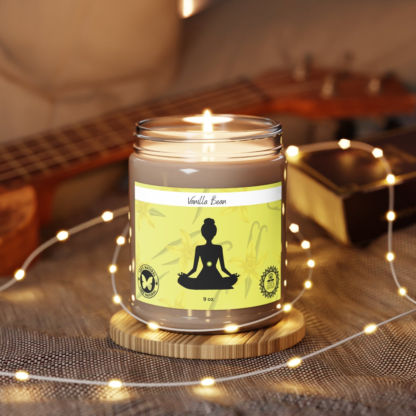 Vanilla Bean Scented Soy Meditation Candle, 9oz