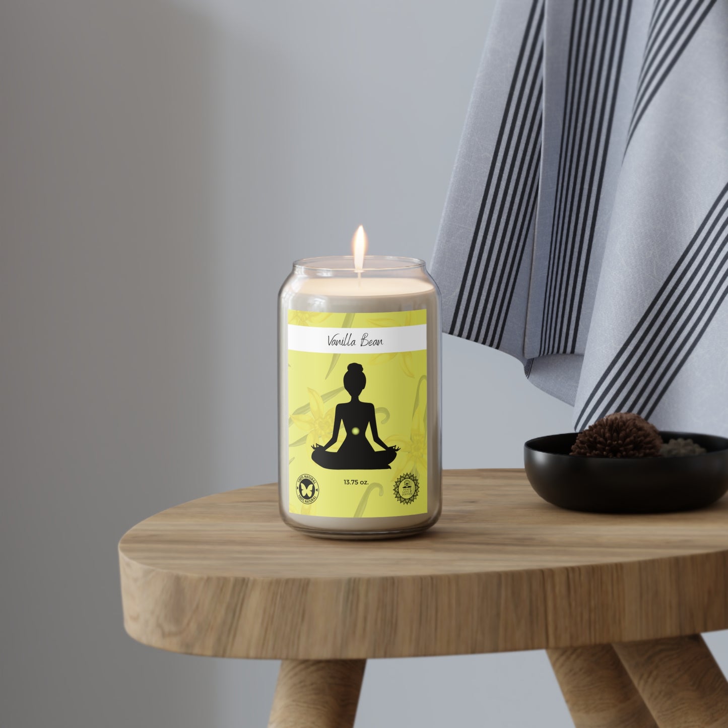 Vanilla Bean Scented Soy Meditation Candle, 13.75oz