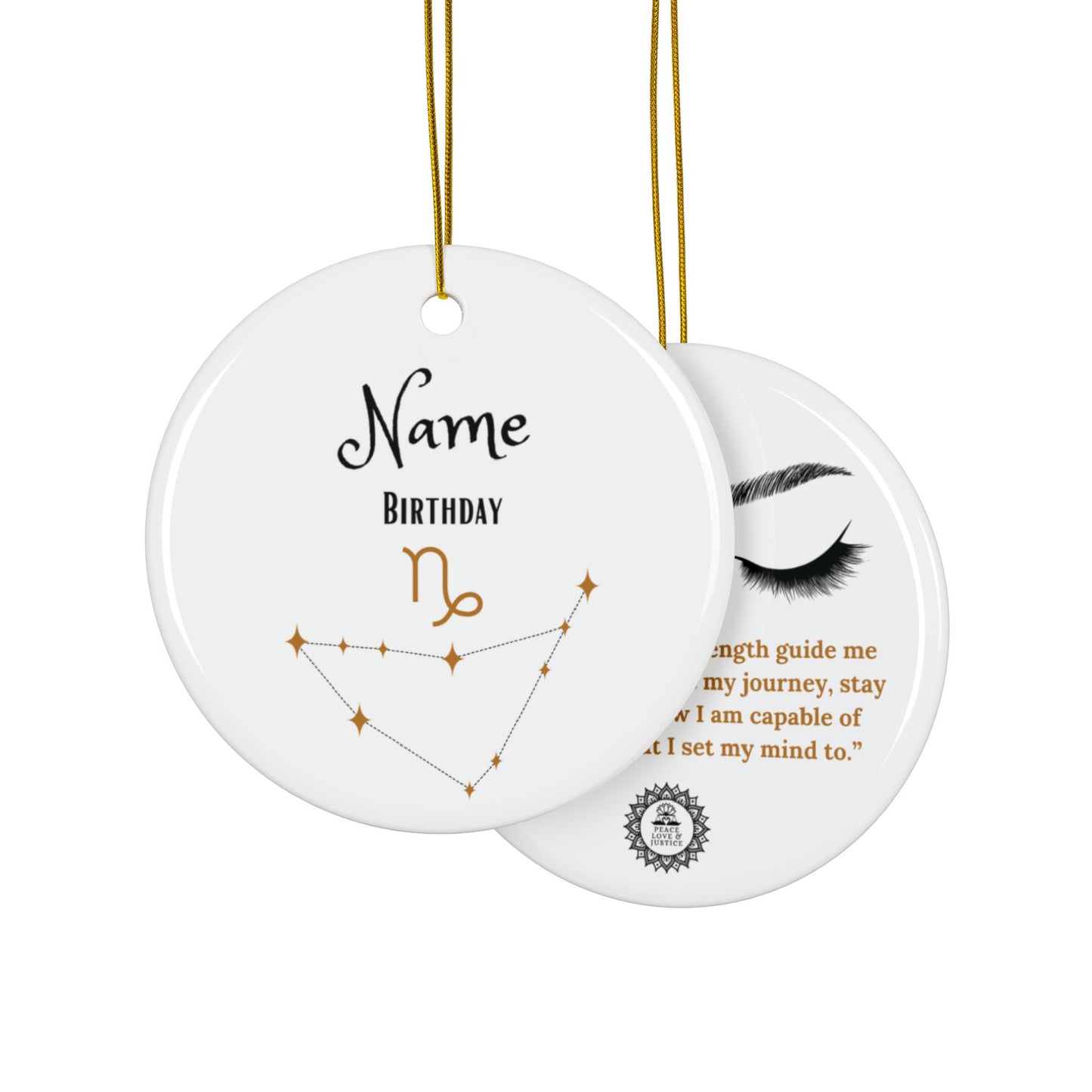 Personalized Zodiac Sign Ceramic Ornament