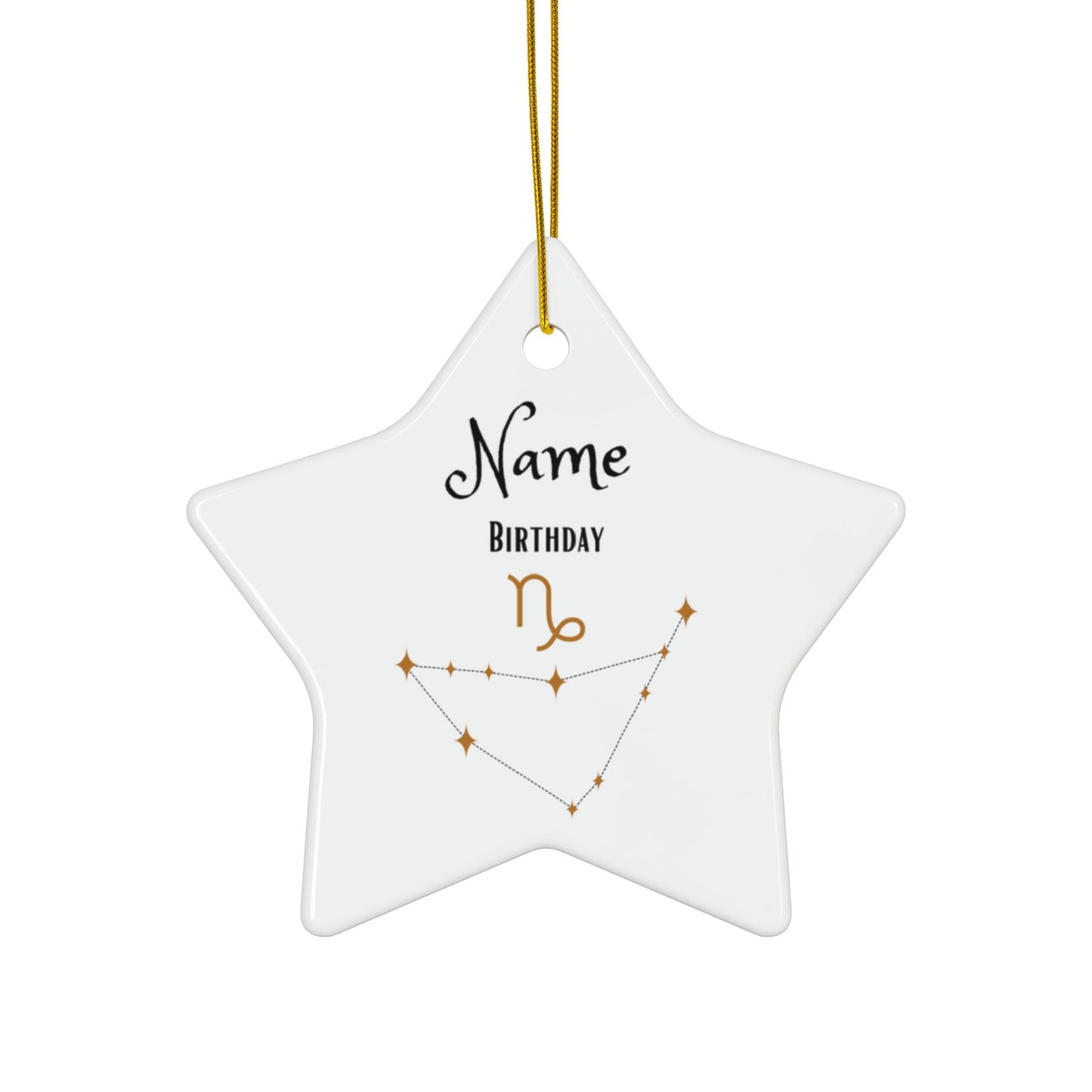 Personalized Zodiac Sign Ceramic Ornament