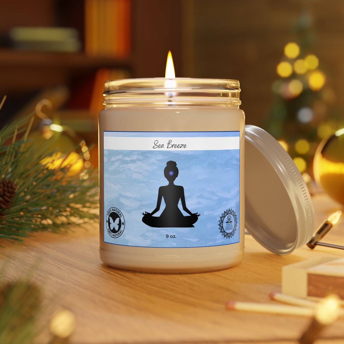 Sea Breeze Scented Soy Meditation Candle, 9oz