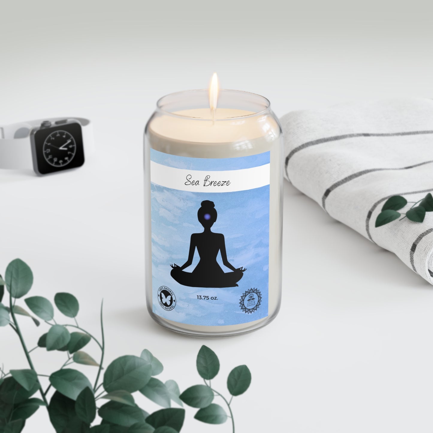 Sea Breeze Scented Soy Meditation Candle, 13.75oz