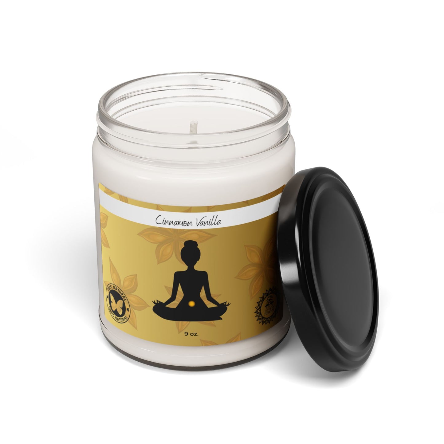 Cinnamon Vanilla Scented Soy Meditation Candle, 9oz