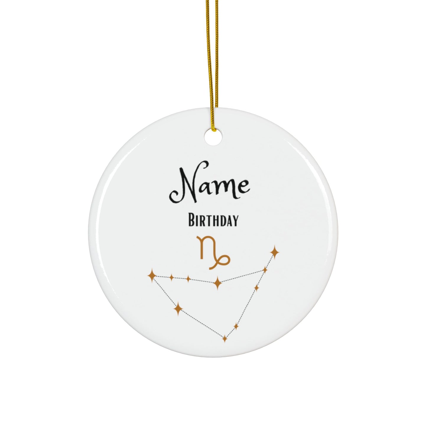 Personalized Zodiac Sign Ceramic Ornament