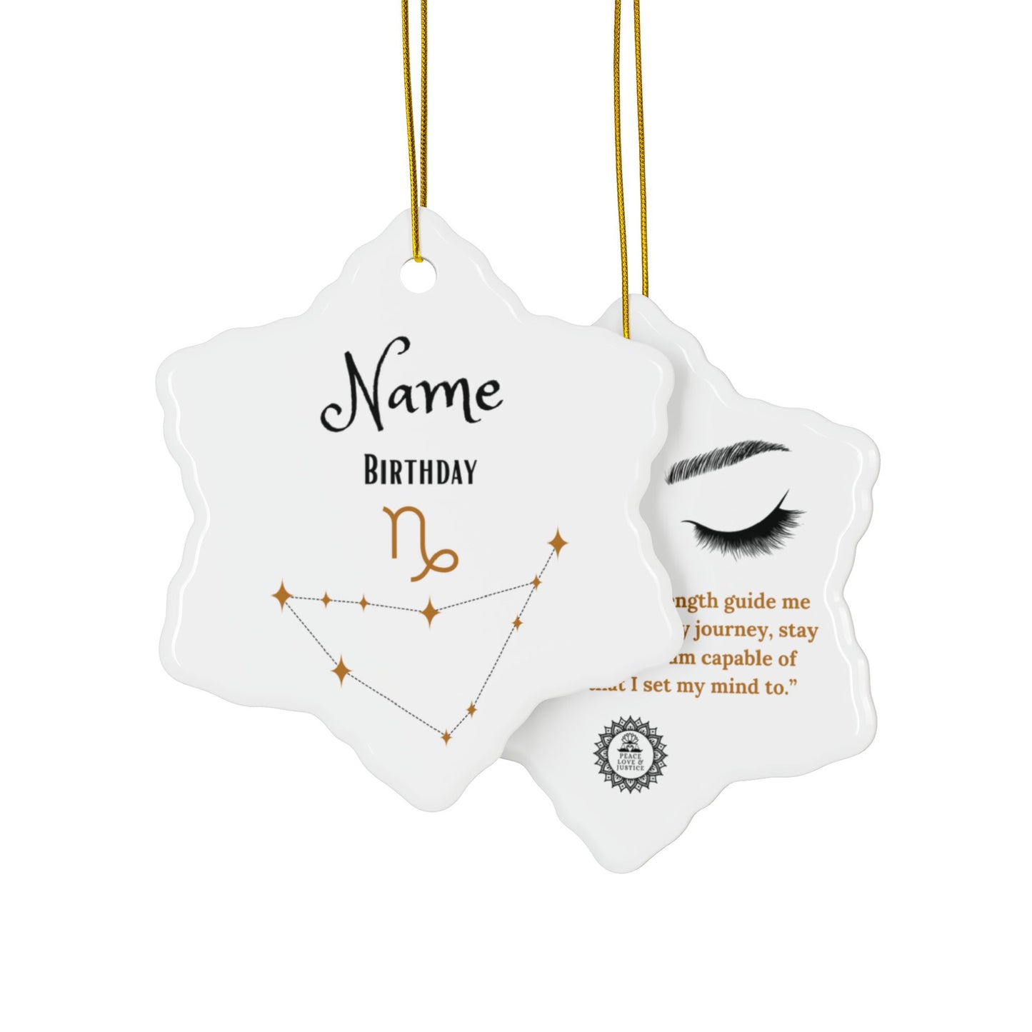 Personalized Zodiac Sign Ceramic Ornament